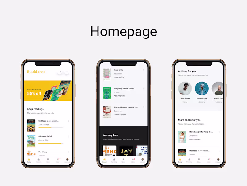 Cover image for Book Lover - Reading Book Online Application UI