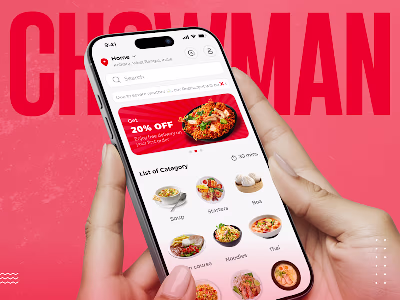 Cover image for Chowman Food Delivery App for Restaurants