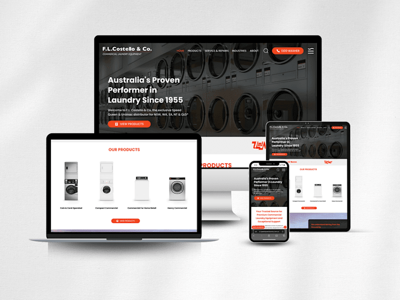 Cover image for E-commerce Website Design for Laudnry Equipment