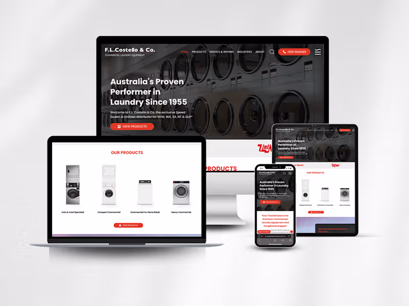 Cover image for E-commerce Website Design for Laudnry Equipment
