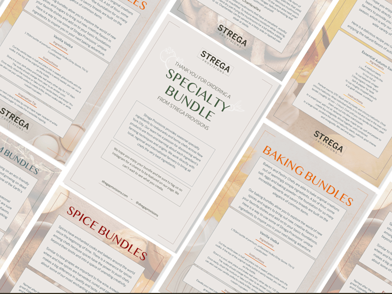 Cover image for Strega Provisions | Delivery Inserts & Menu Design
