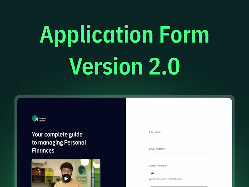 Cover image for Redesigning GrowthSchool’s Application form — UX Case Study