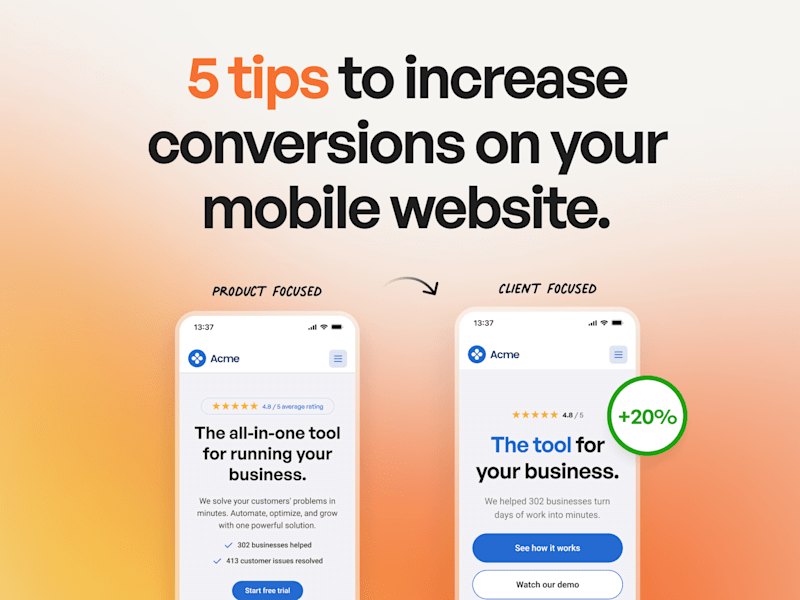 Cover image for 5 tips to increase conversions on your mobile website.