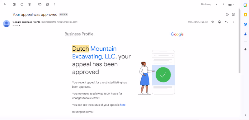 Cover image for GMB Reinstatement for Dutch Mountain Excavating