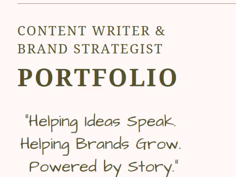 Cover image for Content Writer & Brand Strategist