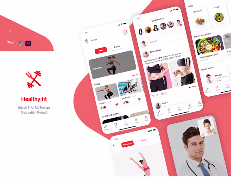 Cover image for Healthy Fit App (UI UX Case Study) :: Behance