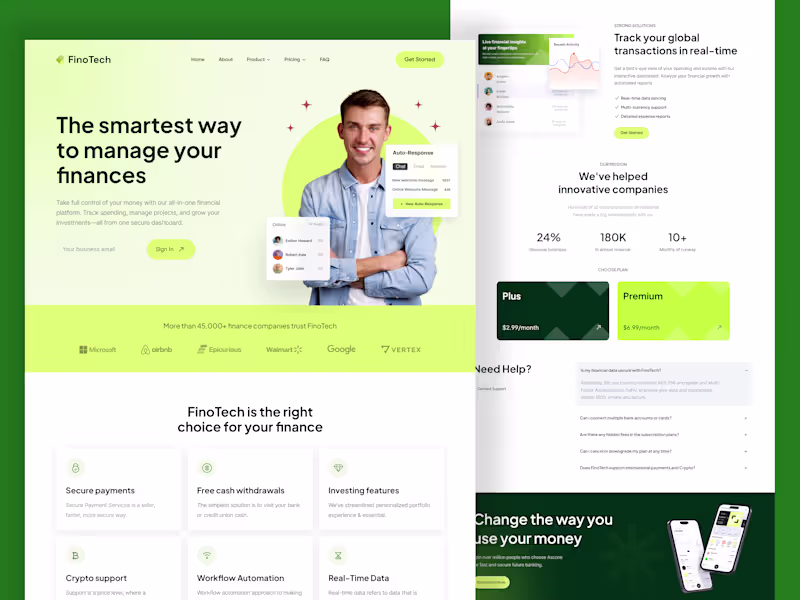 Cover image for Modern SaaS Landing Page UI/UX Design in Figma