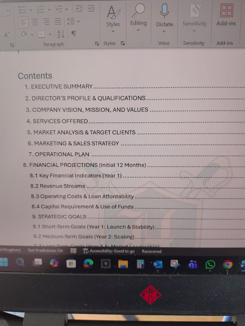 Cover image for Business plan writing 