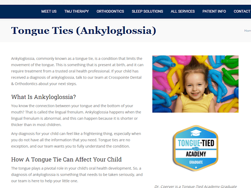 Cover image for Orofacial Myofunctional Therapy Site Content