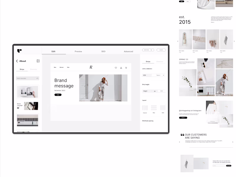 Cover image for Webshop builder for e-commerce platform — Olha UX