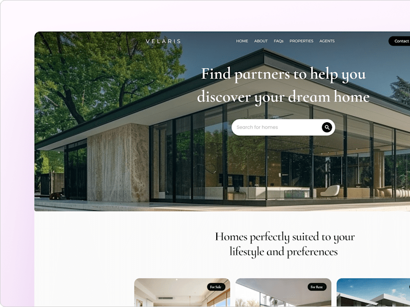 Cover image for Velaris: Elevating Real Estate Experiences built with Framer