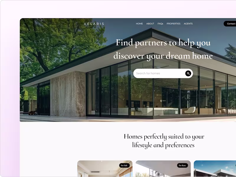 Cover image for Velaris: Elevating Real Estate Experiences built with Framer