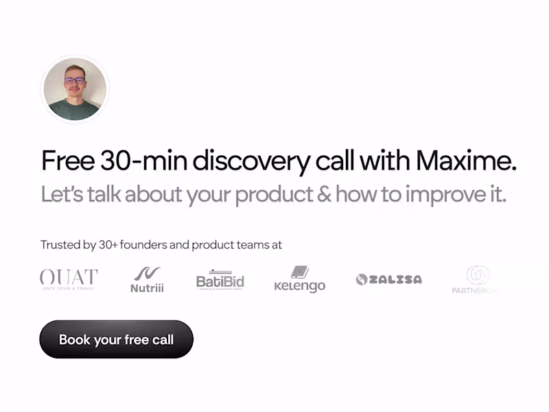 Cover image for Free 30-min call: Let’s talk about your product and goals