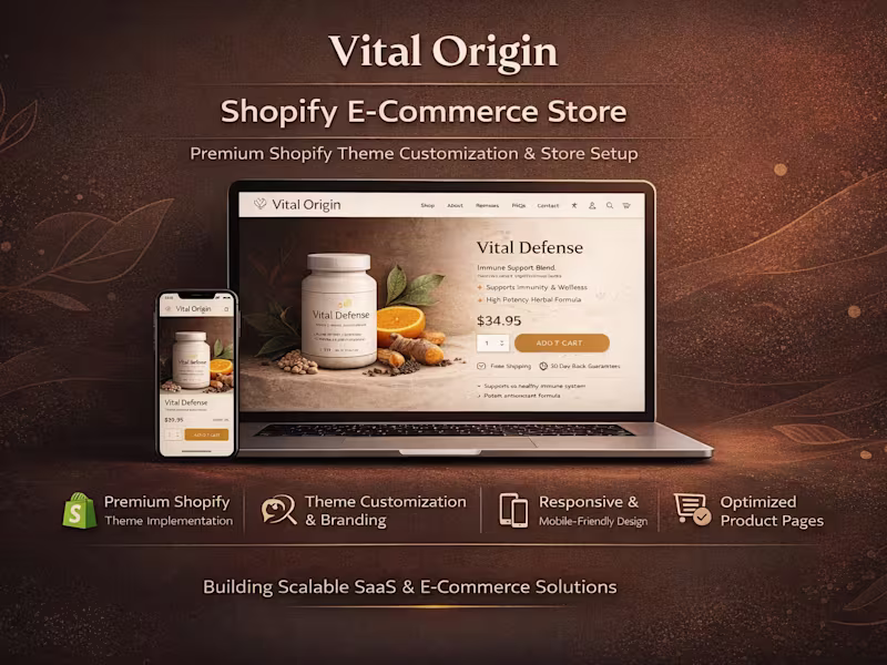 Cover image for Vital Origin Premium Shopify Store Project