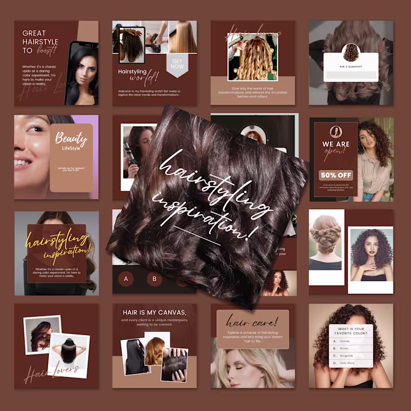 Cover image for Hair & Beauty Social Media Post Design I specialize in creat...
