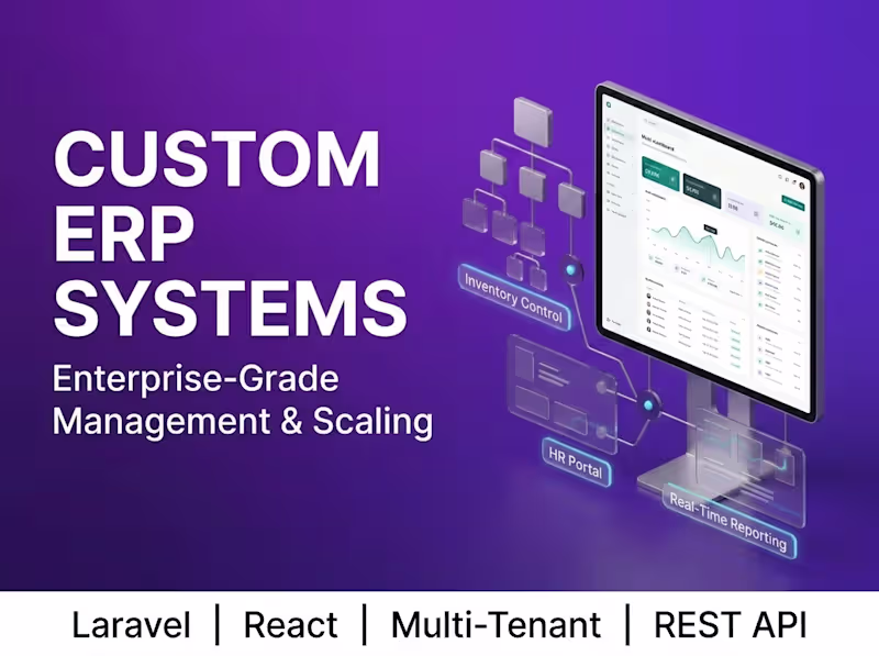 Cover image for Custom ERP and Management System, Laravel React