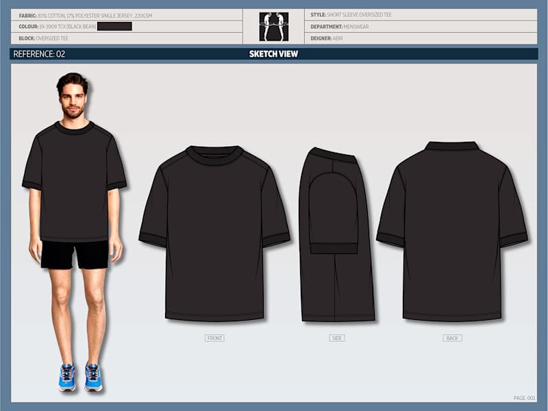 Cover image for Men's Drop Shoulder T-shirt Technical Tech Pack: Behance
