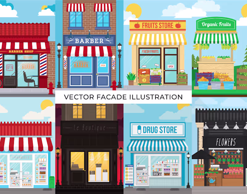 Cover image for Facade Illustration Series for StockUnlimited (2015)