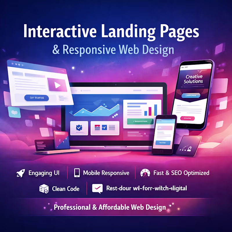 Cover image for Interactive Website Landing Pages & Responsive Web Design