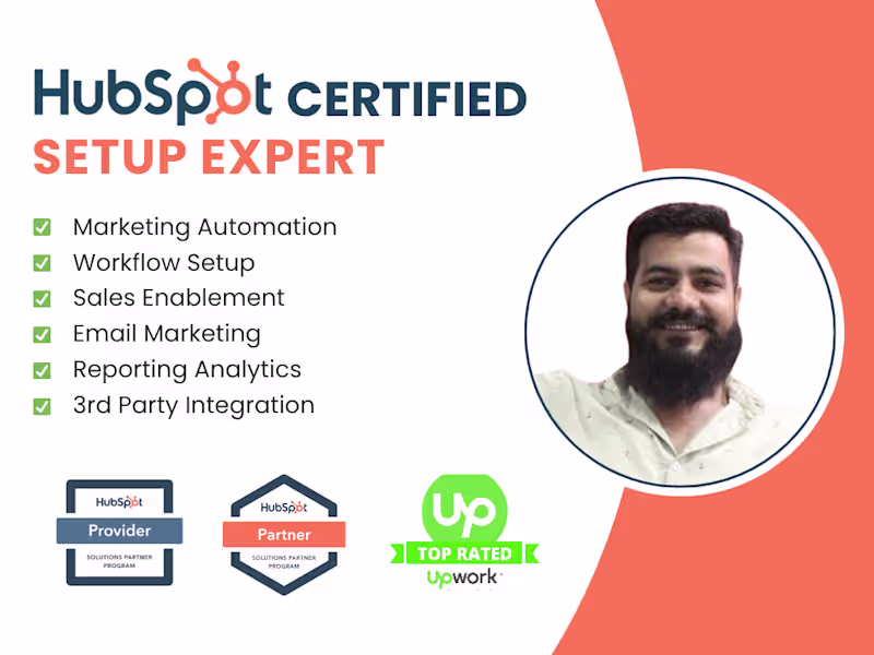 Cover image for Hubspot Setup for Sales, Marketing and Customer Services