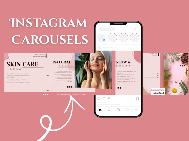 Cover image for Instagram Carousel Design for NatureHue SkinKind