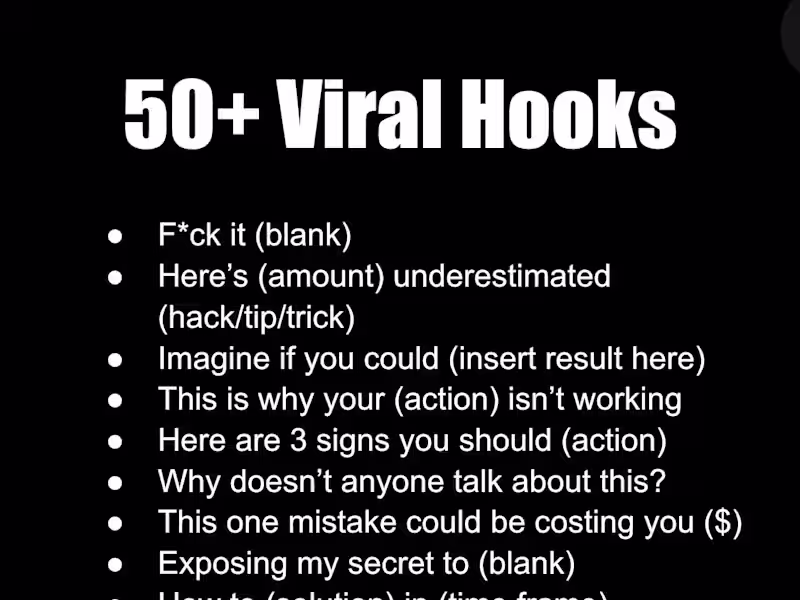 Cover image for Compelling viral video/caption hooks
