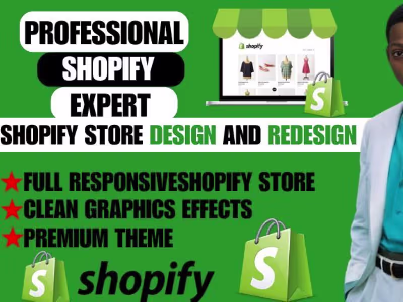 Cover image for I will do shopify website design, create shopify store