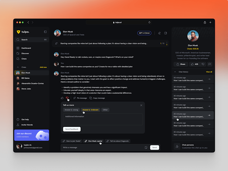 Cover image for AI Chat with Character Dashboard Design