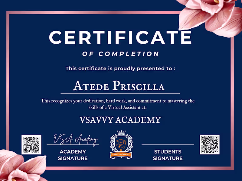 Cover image for My Portfolio-Atede Priscilla