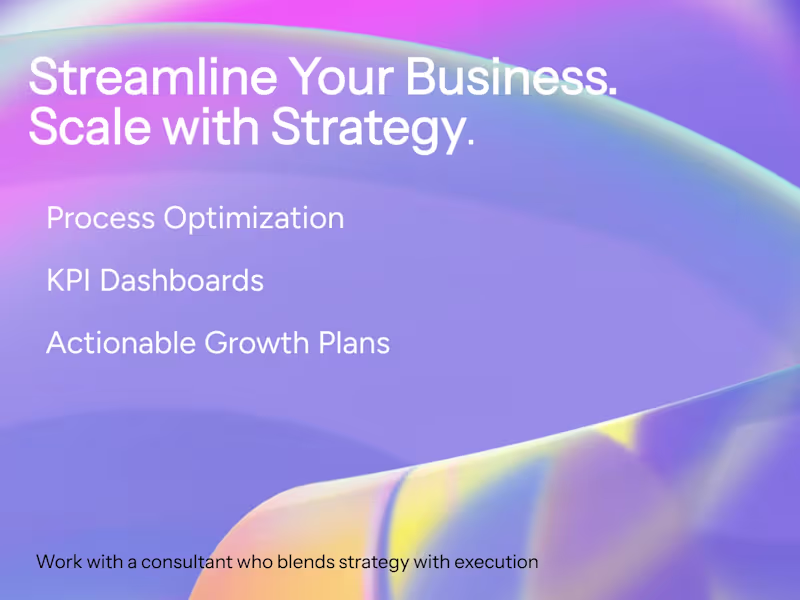 Cover image for Streamline ops, boost efficiency & scale smart with my strategy.
