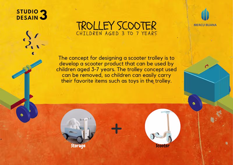 Cover image for Studio Design - Trolley Scooter for Children Age 3-7 Years
