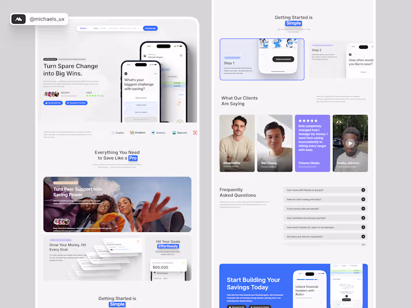 Cover image for Landing Page for A Savings Management Application