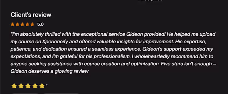 Cover image for I’m grateful for this amazing 5-star review from a client I ...