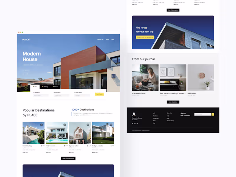 Cover image for Place - Travel Booking eCommerce Website