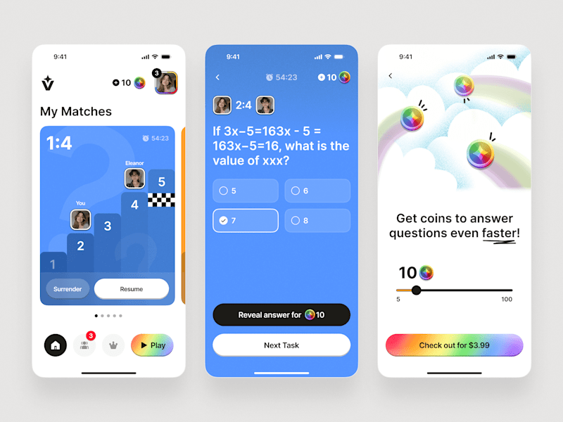 Cover image for Gemified UI design for SAT Prep App