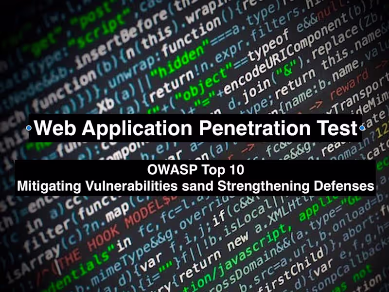 Cover image for Web App Penetration Test (OWASP TOP 10) with a report.
