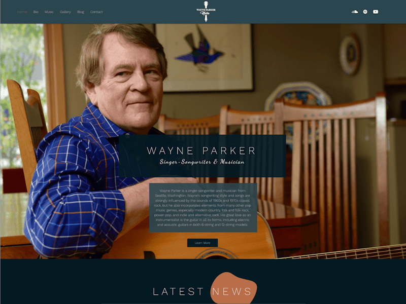 Cover image for Wix Website Design + Development | Wayne Parker Music
