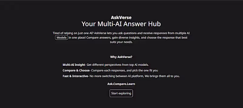 Cover image for AskVerse AI Chat Platform Development