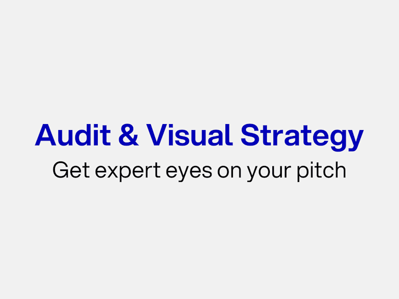 Cover image for Pitch Deck Audit & Visual Strategy
