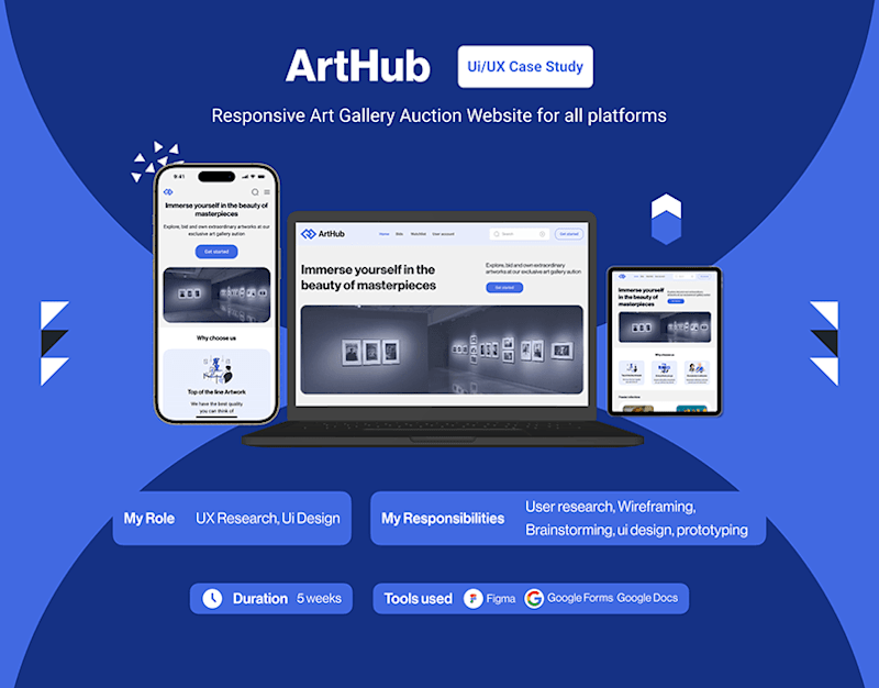 Cover image for ArtHub; Responsive Art Auction website Case Study :: Behance