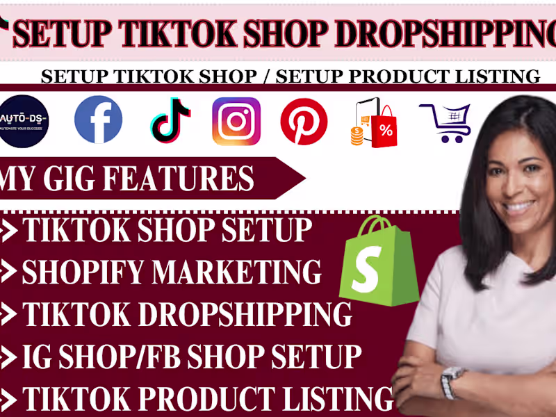 Cover image for shopify dropshipping tiktok shop integrate with autods listing