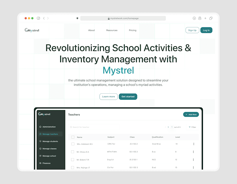 Cover image for School management website :: Behance