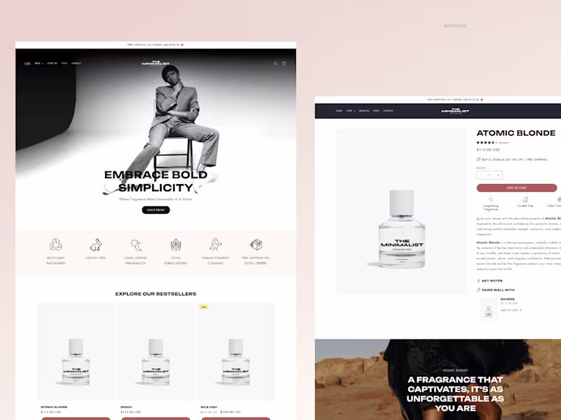 Cover image for Shopify Website Design for Minimalist Perfume Brand