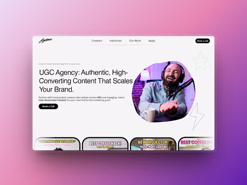 Cover image for UGC Agency Hero design in Framer