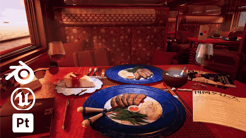 Cover image for Japanese Train Diner Car (Blender & Unreal) - YouTube