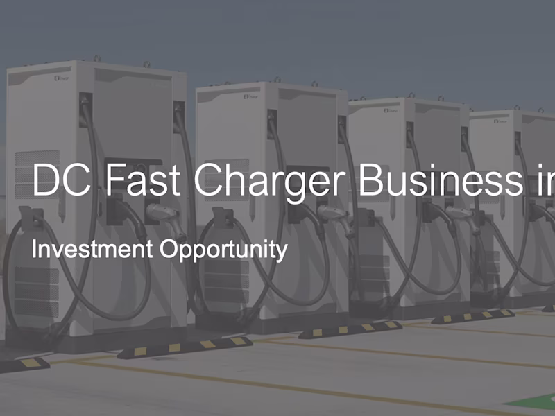 Cover image for Investor Pitch Deck for DC Fast Charger Business in Oman