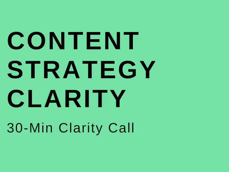 Cover image for Content Strategy Clarity Call (30 Minutes)