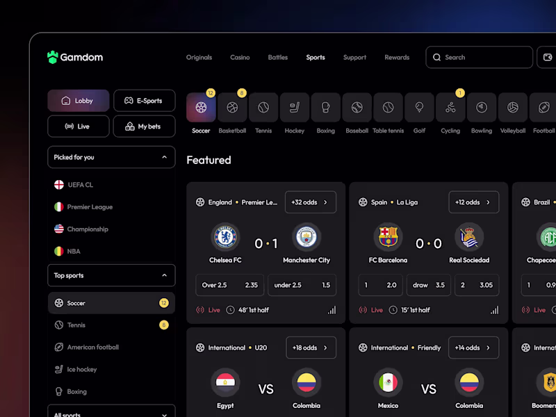 Cover image for Betting Web App UI/UX Design