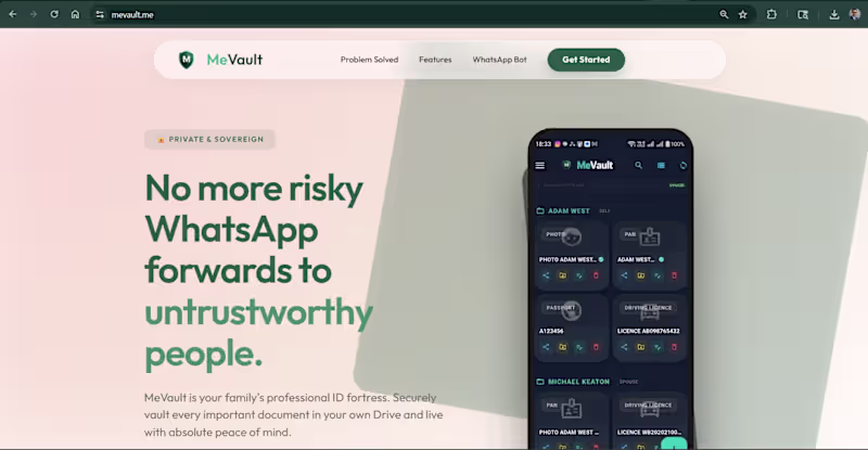 Cover image for MeVault: Your Family's Professional ID