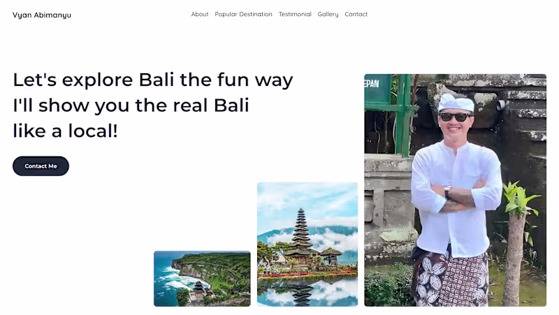 Cover image for Vyan Website - Tour Guide
